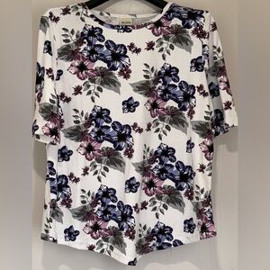 Blair Floral Long Sleeve Top - Blue and Purple